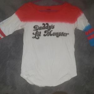 Suicide Squad- Adult Harley Quinn Daddys lil Monster Varsity Top